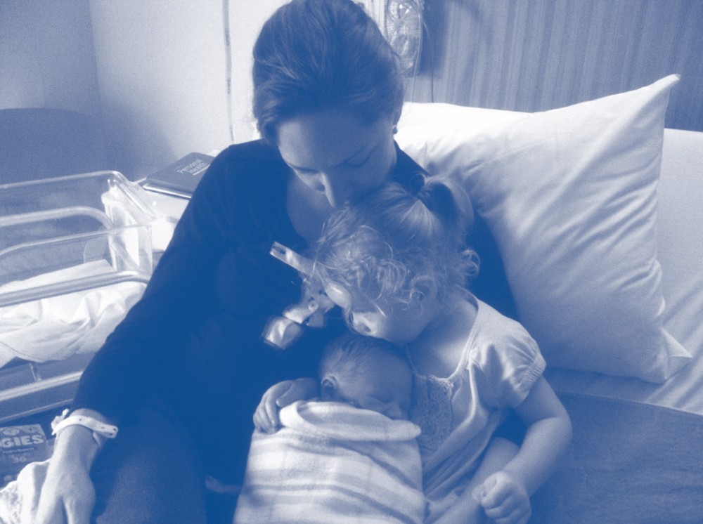 Sally with her 2 children, Zoe and Jacob